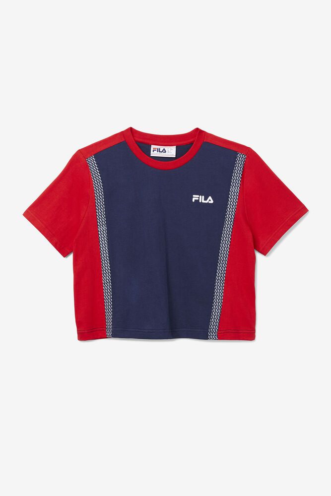 Fila T-Shirt Womens Navy Molly Color Block - Ireland 69478-TPAY